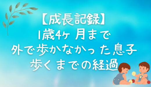 【成長記録】1歳4ヶ月まで外で歩かなかった息子の歩くまでの経過
